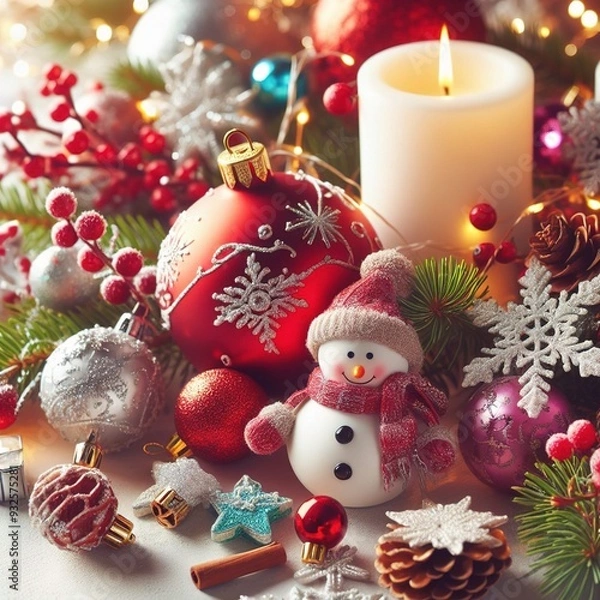 Obraz christmas still life with red balls