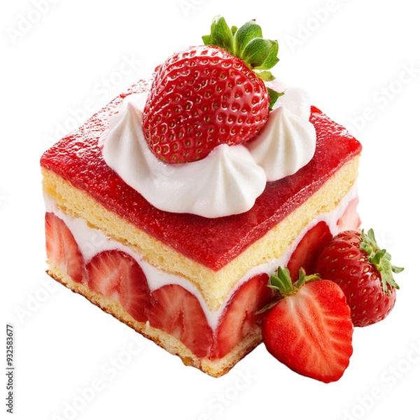 Obraz  strawberry shortcake isolated on white
