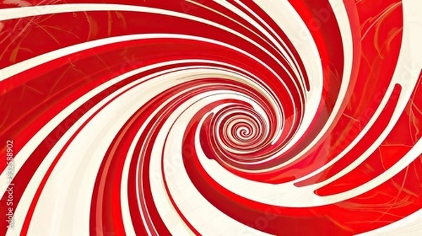 Obraz Abstract Red and White Spiral Pattern