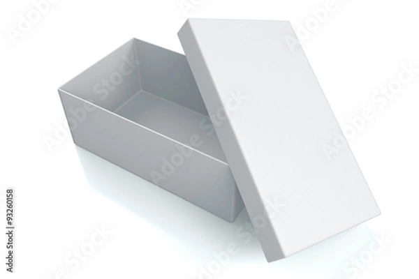 Fototapeta White open shoe box isolated on white