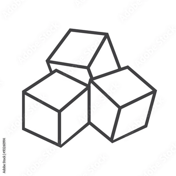 Obraz Sugar cubes icon
