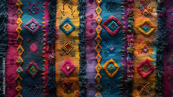 Fototapeta Colorful Abstract Geometric Pattern with a 3D Effect