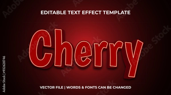 Obraz cherry editable text effect template