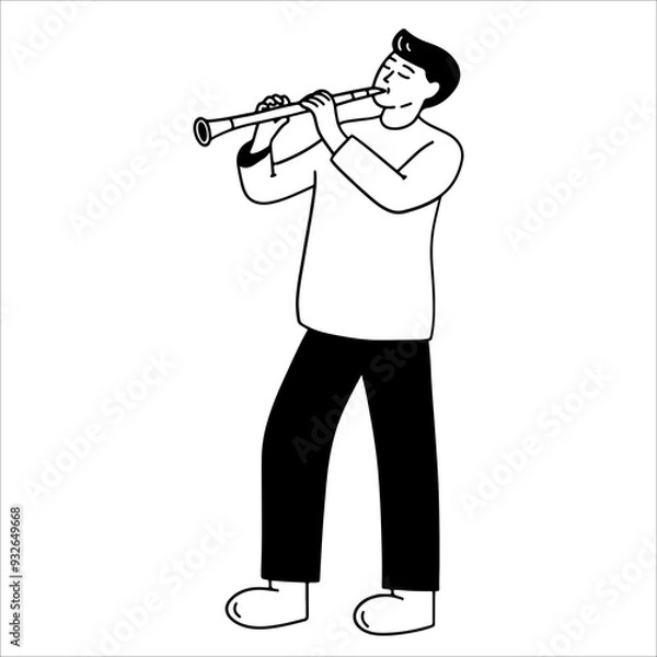 Obraz Man playing clarinet