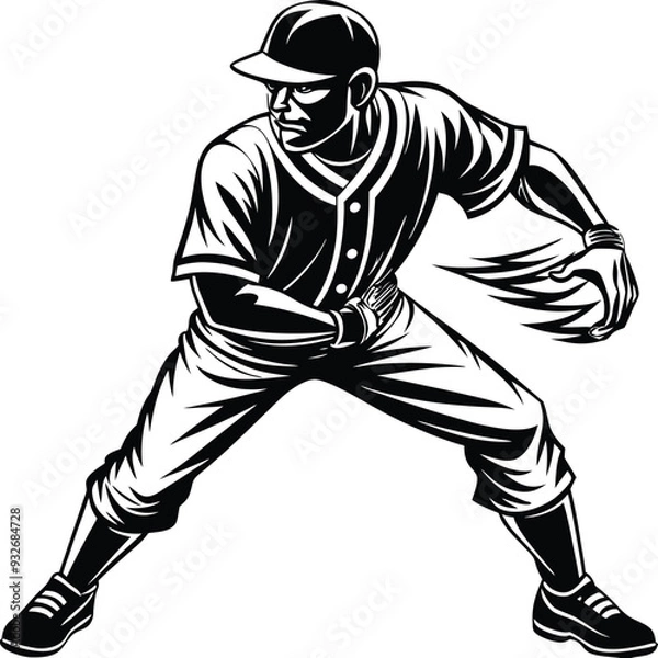 Obraz silhouette of a baseball player