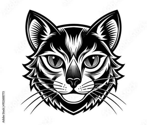 Obraz tiger head vector, white background