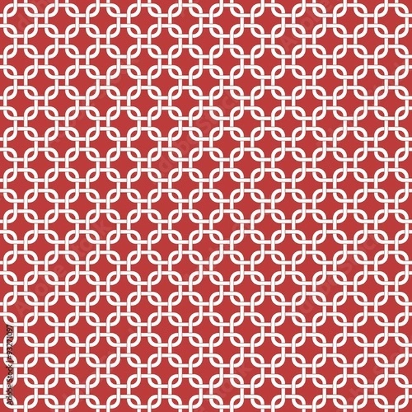 Fototapeta Red Square Chains Seamless Pattern
