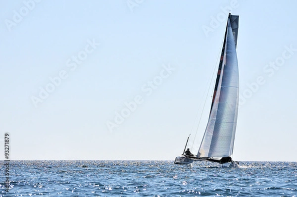 Fototapeta alone crew catamaran