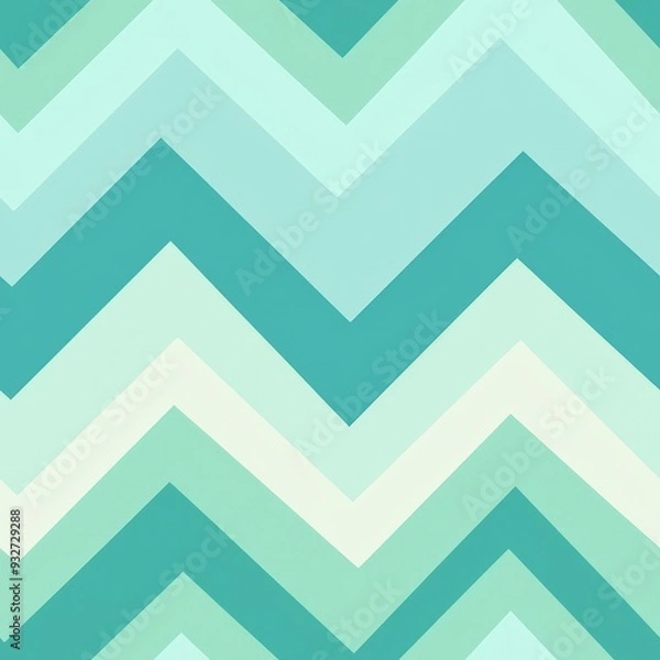 Obraz Seamless pattern of pastel ombre zigzags transitioning from baby blue to mint green