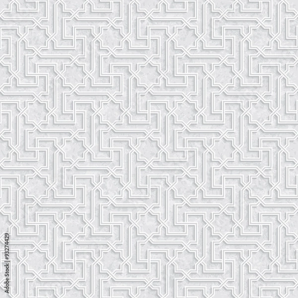 Fototapeta Geometric Pattern with Grunge Background, Light Gray and white Wallpaper, Vector Illustration
