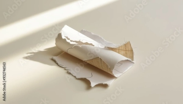 Obraz A delicate ripped and curled up piece of paper