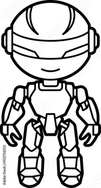 Obraz Robot coloring outline illustration vector