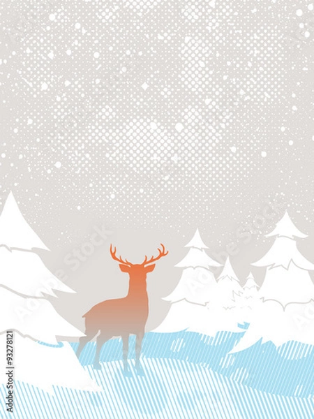 Obraz Deer in the forest - winter season