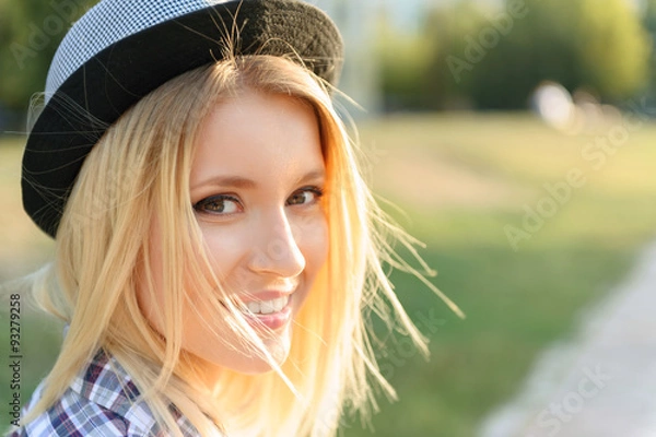 Fototapeta Nice girl having a walk 