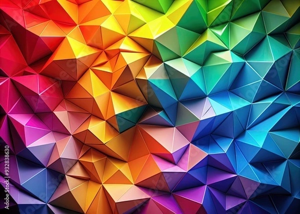 Obraz Saturated polygons in contrasting colors create a harmonious visual tension, a bold and striking chromatic interplay that stimulates the senses.