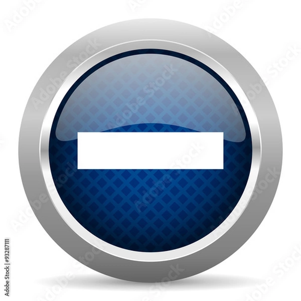 Obraz minus blue circle glossy web icon on white background, round button for internet and mobile app