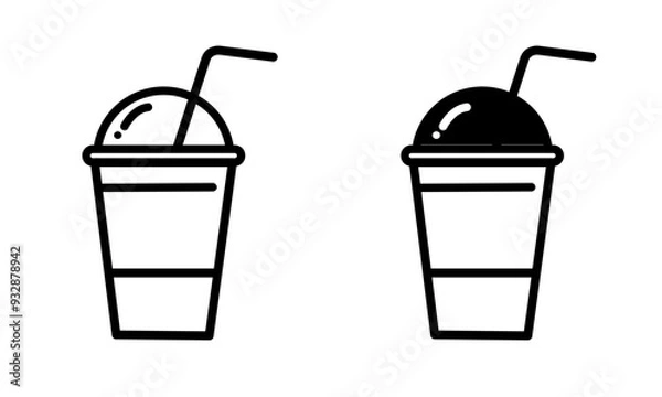 Obraz Coffee cup icon vector isolated on white background.