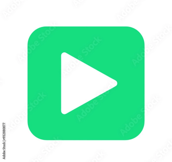 Obraz シンプルな緑色の再生ボタン