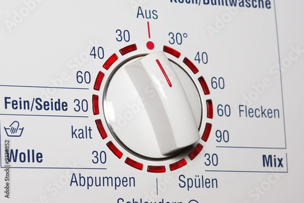 Obraz Washing machine - start button and temerature dial
