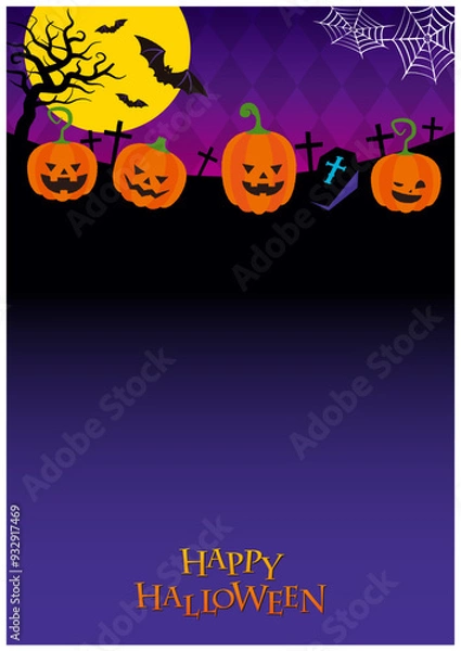 Obraz ハロウィン背景_ジャックオーランタン_下スペース