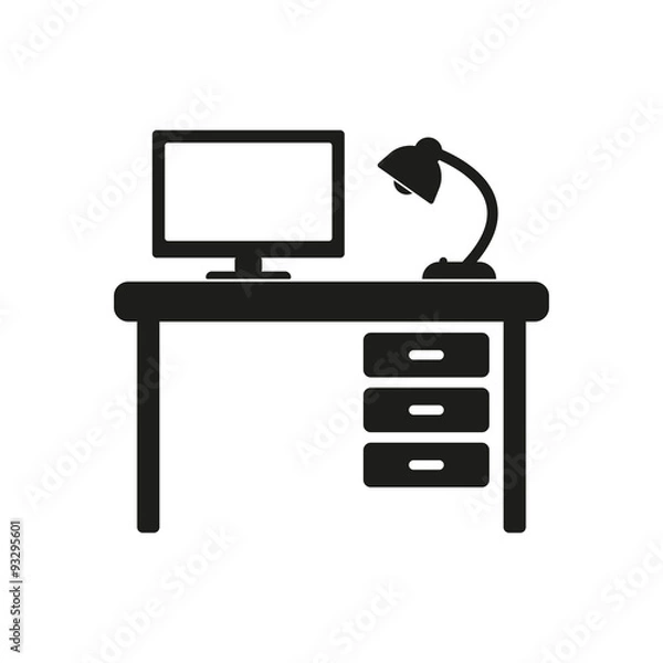Obraz The table icon. Workplace and job, office, working symbol. Flat
