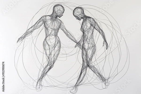 Obraz Two people are dancing in a circle