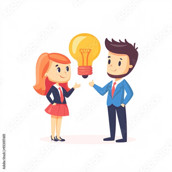 Fototapeta Dynamic Collaboration in Business: Inspiring Ideas Through Team Communication