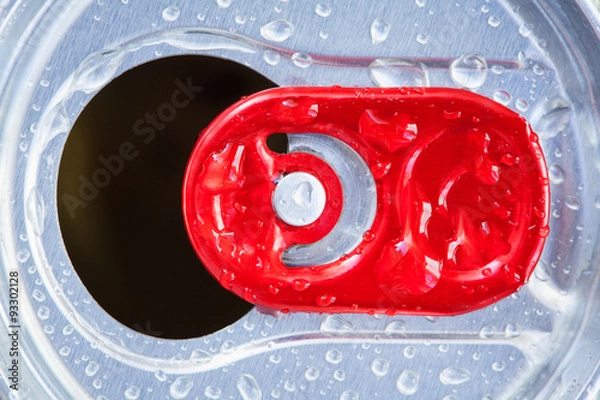 Fototapeta  red open can and drops