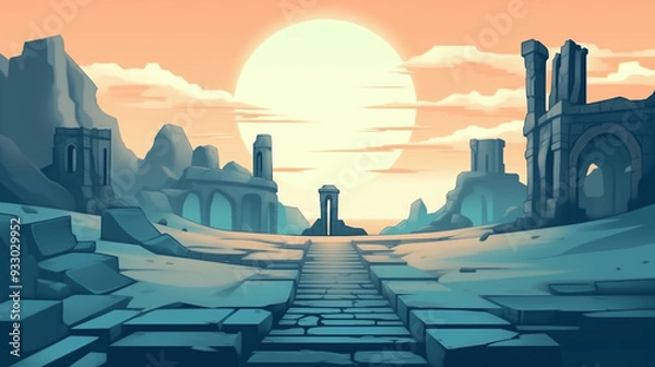 Obraz Desert ruins game background