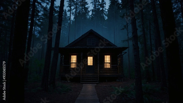Obraz A Dark Woods Night Scene - AI-Generated Art