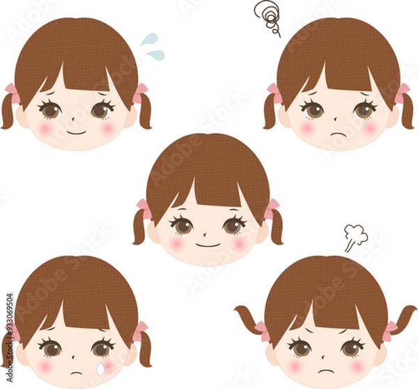 Fototapeta いろんな表情の女の子