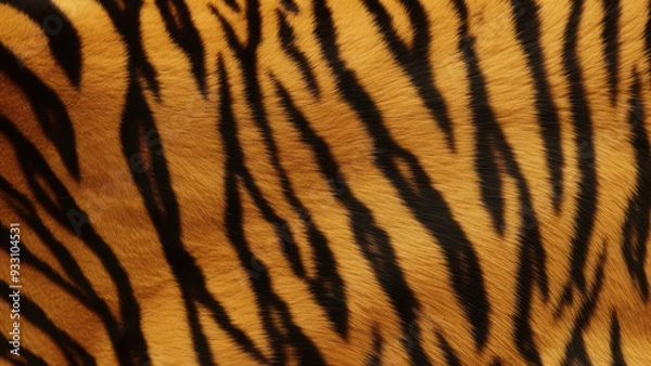 Fototapeta Yellow and black tiger skin pattern surface background and texture