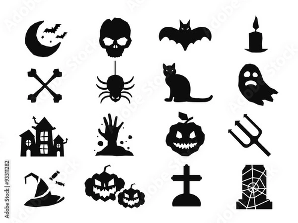 Fototapeta Halloween vector icons set