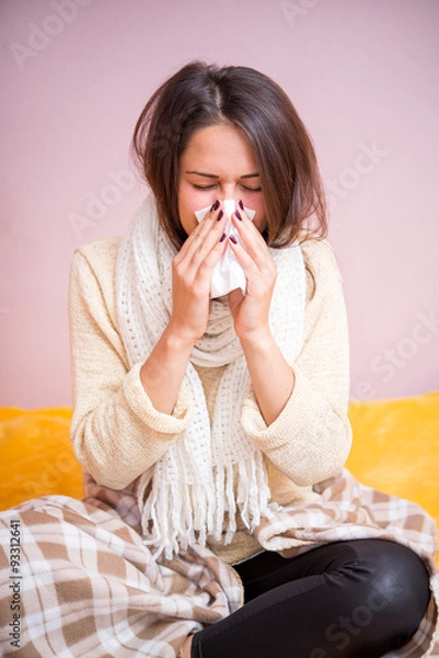 Obraz girl with a runny nose