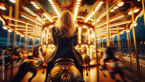 Obraz carousel at night