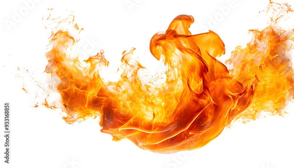 Obraz fire, flame Splash on a white isolated background. Generative AI.