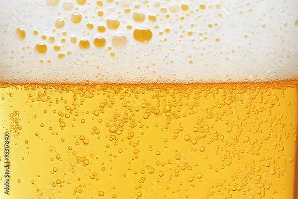 Fototapeta Nahaufnahme eines kohlensäurehaltigen Getränks mit Schaum