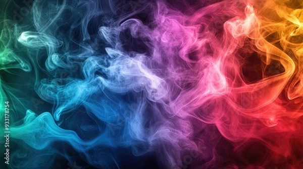 Fototapeta A vibrant swirl of colorful smoke, creating an artistic and dynamic visual that captivates the eye.
