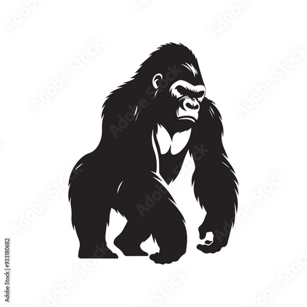 Obraz Gorilla silhouette vector art illustration