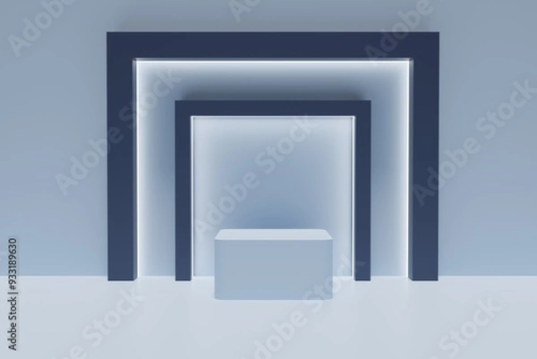 Obraz 3D Render Empty Cube Podium Minimalist Background