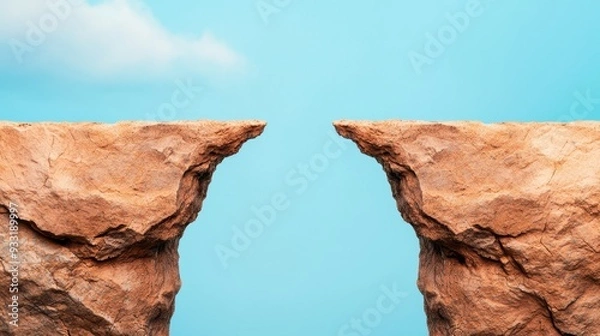 Fototapeta Building Bridges: Visual Representation of Economic Class Disparity with Copy Space for Text, High Detail 8K Image