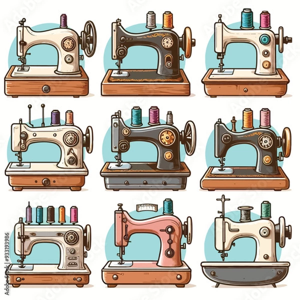 Obraz Sewing machine vector illustration
