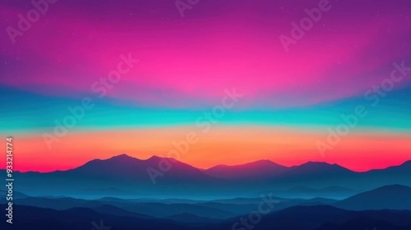 Fototapeta Twilight Sky with Twinkling Stars Like Gemstones, 8K High Detail Copy Space for Text