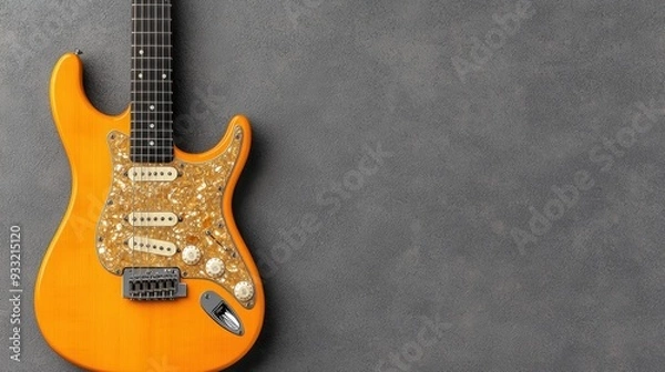 Fototapeta Luxurious Gemstone Inlaid Guitar - Exquisite Musical Instrument with Intricate Patterns and Copy Space, High Detail 8K Resolution