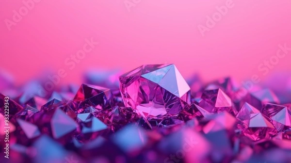 Fototapeta Cosmic Connection: Gemstones as Humanity's Link to the Universe in a Futuristic World - Copy Space for Text, 8K High Detail