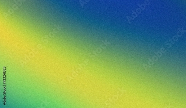 Fototapeta grainy gradient blue yellow green blurry colorful abstract rainbow pattern retro plain background