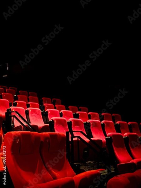 Obraz Rows of red seats in theatre