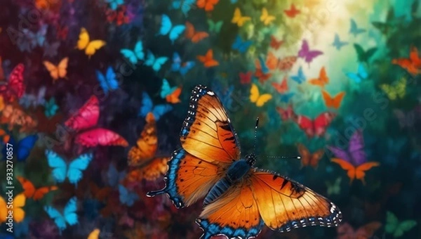 Obraz butterfly on a leaf