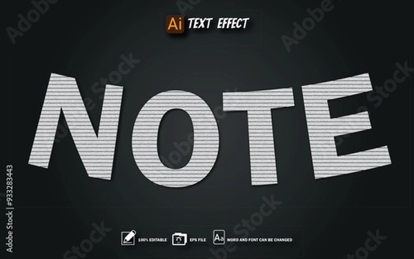 Obraz note text effect