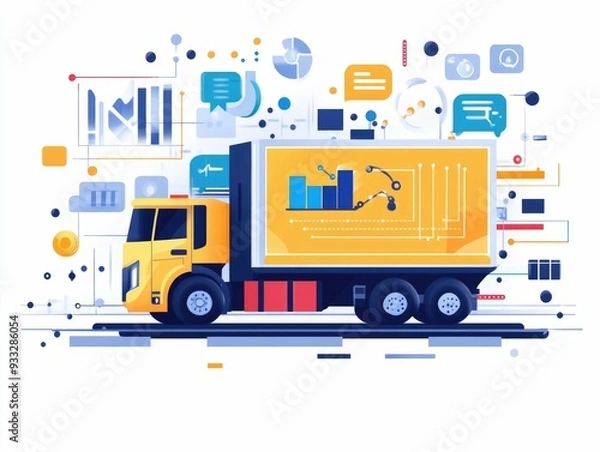 Fototapeta Optimized Supply Chain Logistics with Real Time Analytics for Enhanced Business Efficiency Visibility and Intelligence Driven Decision Making